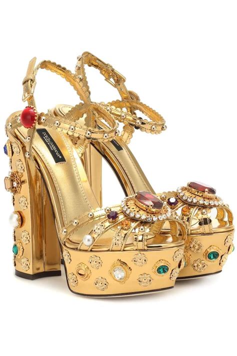 dolce and gabbana gold heels